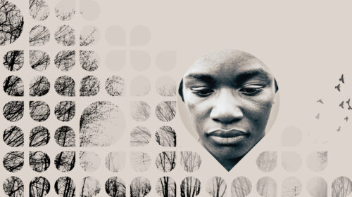 ITVS tear drops with portrait of boxer Claressa Shields, subject of ITVS film T-Rex: Her Fight for Gold.