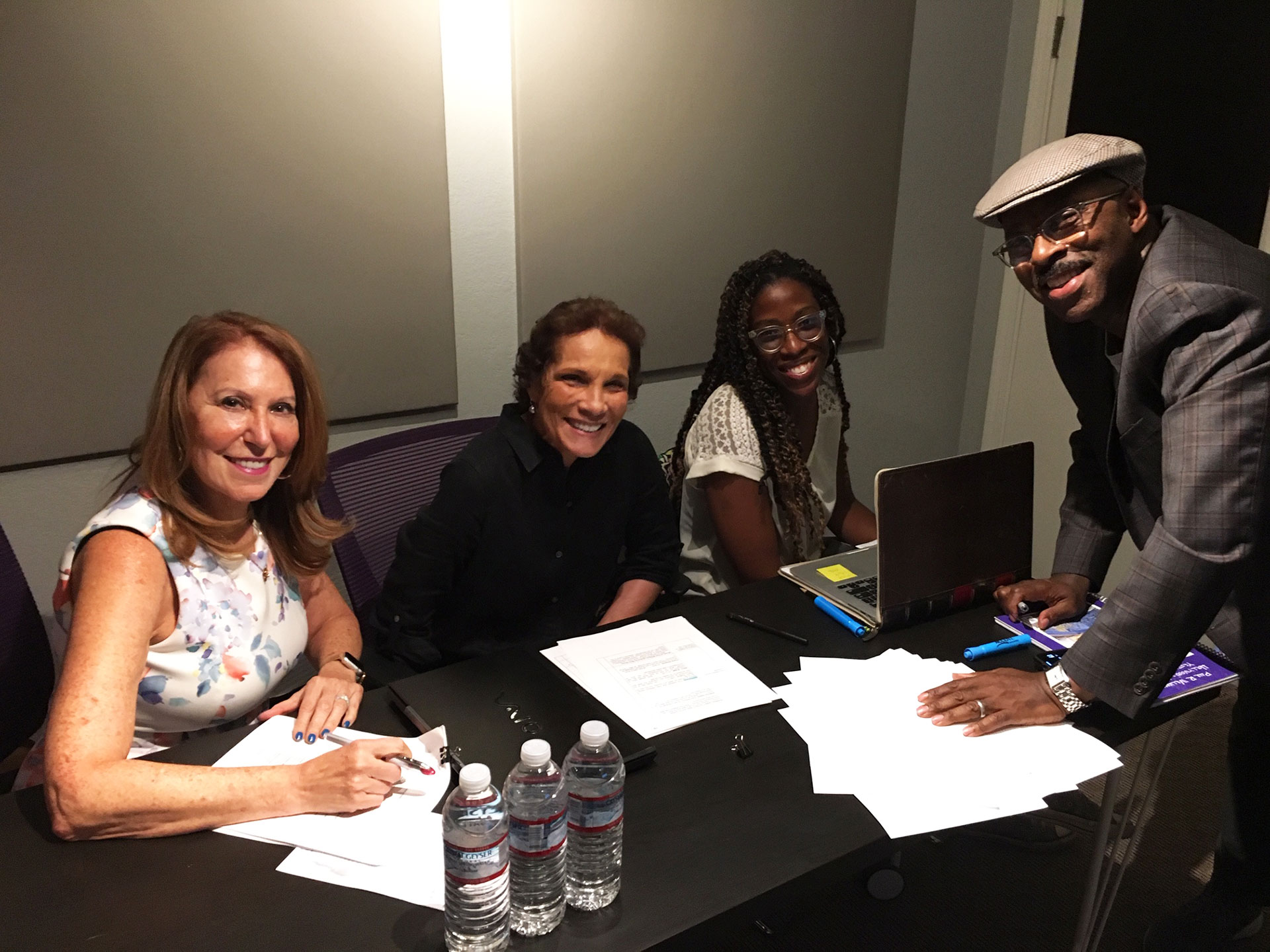 Royal Rodgers and Team During Voice Over Sessions for Hollywood's Architect