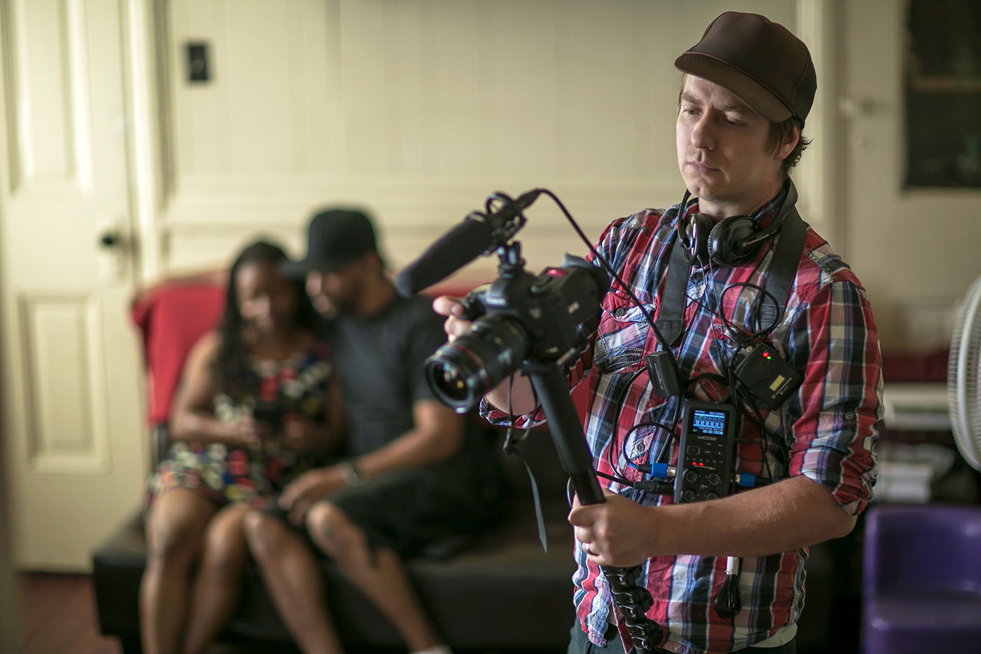 filmmaker Jon Olshefski working on QUEST