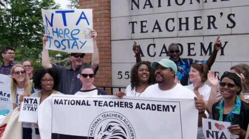 teachers protesting National Teachers Academy