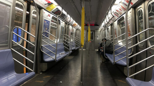 Empty subway car
