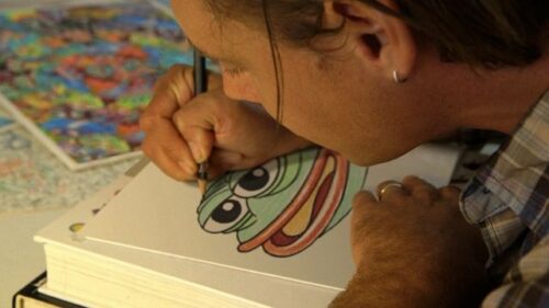 Matt Furie drawing Pepe the frog