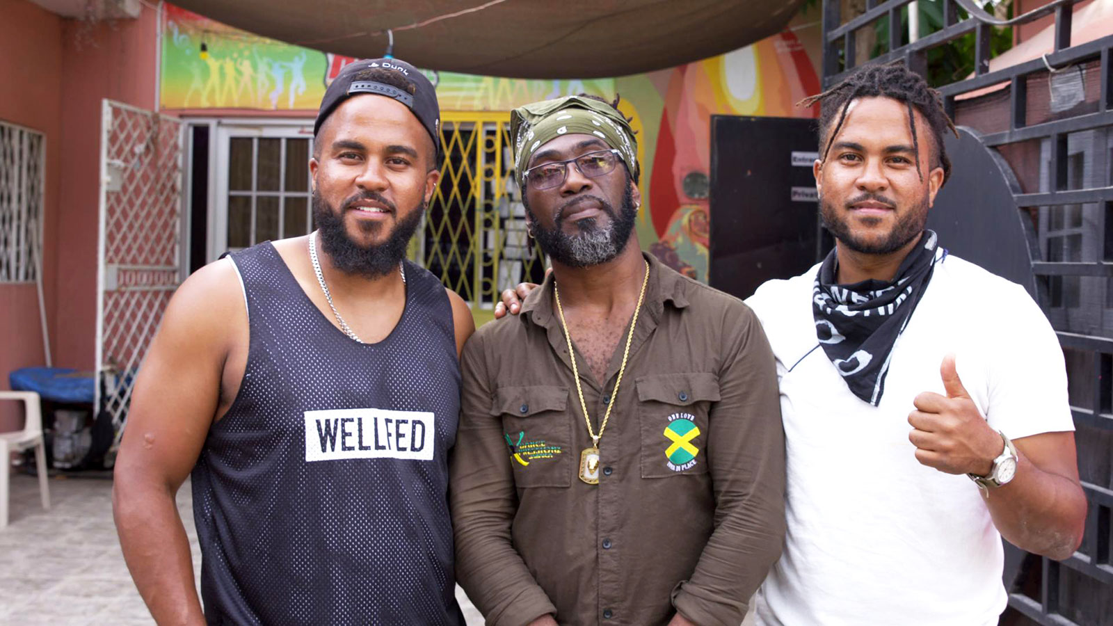 The Brodie brothers with Orville (center), dancehall professor