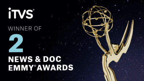 ITVS Wins 2 News & Doc Emmys graphic with Emmy Award