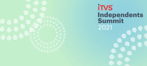 Summit 2021 hero image with light blue and text