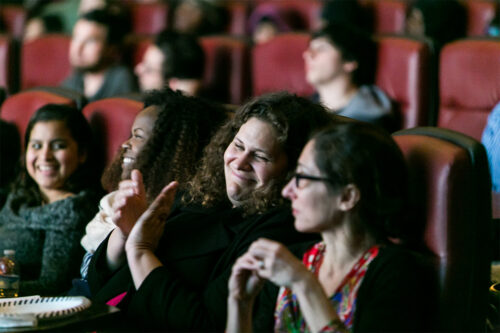 Audiences applaud at the Indie Lens Pop-Up x KQED “The Bad Kids” screening and spoken word event in San Francisco, CA.